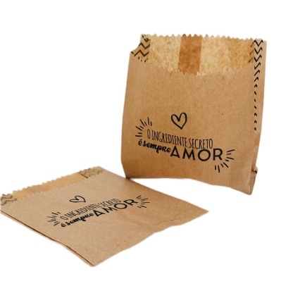 Saquinho Pardo Lanche, porçoes (13 x 5,5 x 15 ) Sempre Amor - 500 unidades