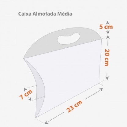 Caixa almofada com alça kraft Media - 100 unidades