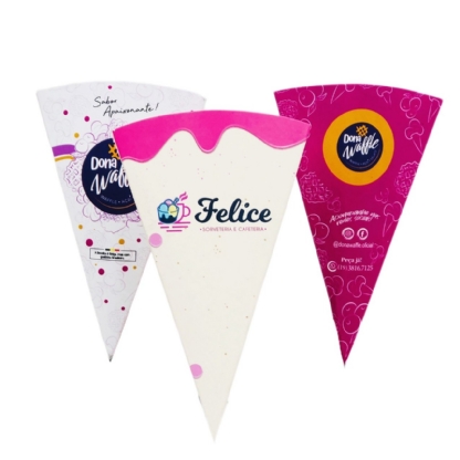 Embalagem Cone para Sorvete (11 x 7 cm) Personalizado