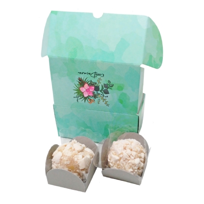 Embalagem p/ 2 doces c/ berço Acqua (8,5 x 4,5 x 4 cm) - 100 unidades