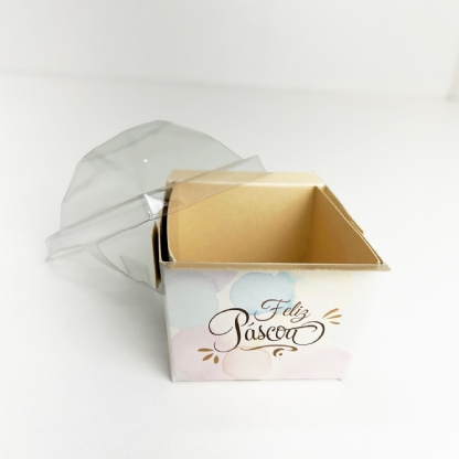 Forma Forneável Feliz Pascoa (6 x 6 x 5 cm) Com Tampa - 100 Unidades