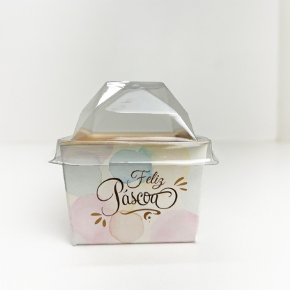 Forma Forneável Feliz Pascoa (6 x 6 x 5 cm) Com Tampa - 100 Unidades