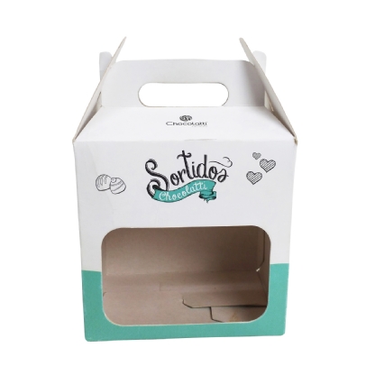 Embalagem Maletinha c/ Visor Vazado (10 x 7 x 10 cm) Personalizada