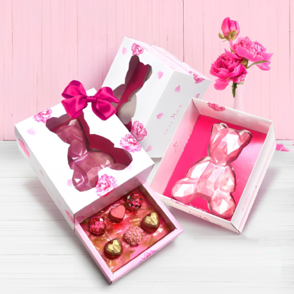 Embalagem p/ Urso de Chocolate 200g com Gaveta p/ Docinhos - 10 Unidades