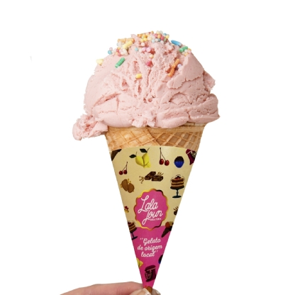 Embalagem Cone para Sorvete (9 x 6 cm) Personalizado