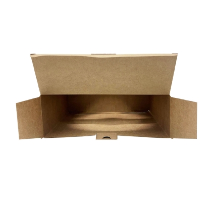 Caixa p/ torta kraft c/ visor acetato (23 x 23 x 8 cm) Abertura lateral - 100 unidades