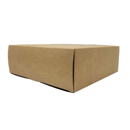 Caixa p/ torta kraft c/ visor acetato (23 x 23 x 8 cm) Abertura lateral - 100 unidades