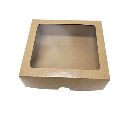 Embalagem Kraft Tampa e fundo c/ Visor Acetato e Laminação interna (20 x 18 x 6 cm) - 50 unidades