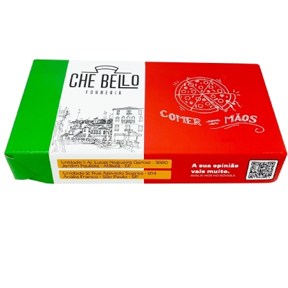 Caixa empastada tampa e fundo Panino (25 x 14 x 4 cm) Personalizada