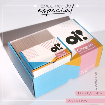 Caixa Correios / E-commerce Empastada (13 x 8,3 x 3,7 cm) Oi Rosa/Azul - 50 unidades