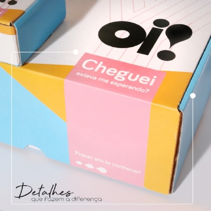 Caixa Correios / E-commerce Empastada (13 x 8,3 x 3,7 cm) Oi Rosa/Azul - 50 unidades
