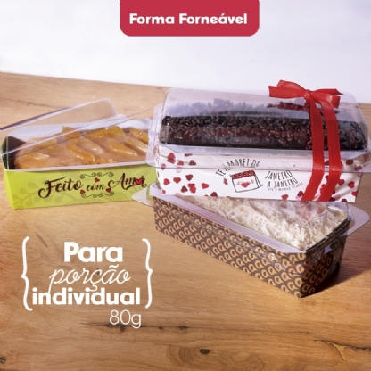 Forma Bolo 80 gramas forneável Pequena C/ tampa - 100 unidades