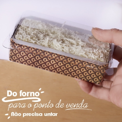 Forma Bolo 80 gramas forneável Pequena C/ tampa - 100 unidades