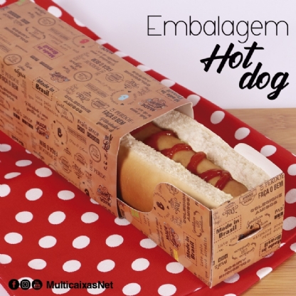 Embalagem Hot dog Frases c/ trava (18 x 6,3 x 7 cm) - 100 unidades