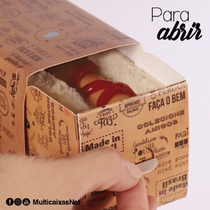 Embalagem Hot dog Frases c/ trava (18 x 6,3 x 7 cm) - 100 unidades