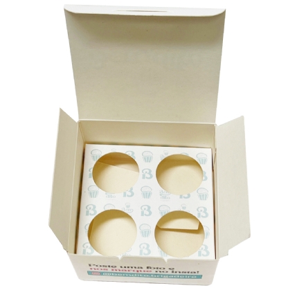 Embalagem para 04 Brigadeiros (9 x 9 x 6 cm) Personalizada