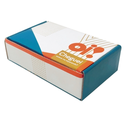 Caixa Correios / E-commerce Empastada (13 x 8,3 x 3,7 cm) Oi Laranja/Azul)- 50 unidades