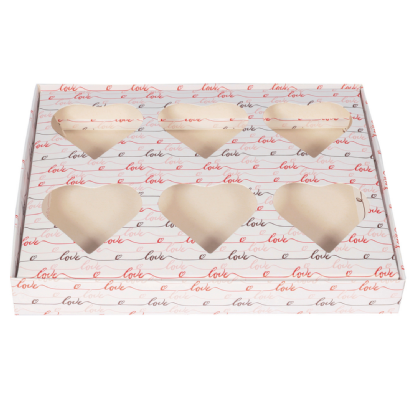 Caixa Love para 6 Corações de Chocolate de 25g - 5 Unidades