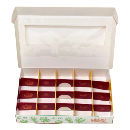 Embalagem para 20 Brigadeiros Gourmet (21 x 13,6 x 3 cm) Personalizada