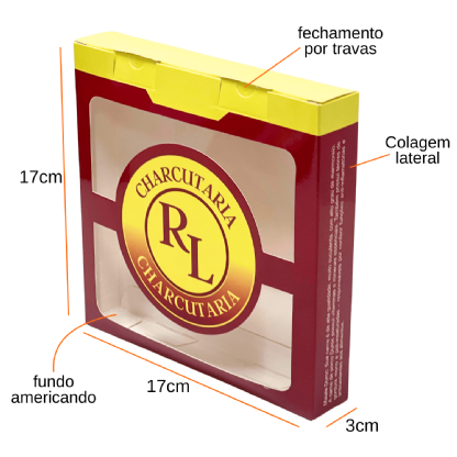 Embalagem Para Refrigeração de Linguiça (17 x 3 x 17 cm) Personalizada