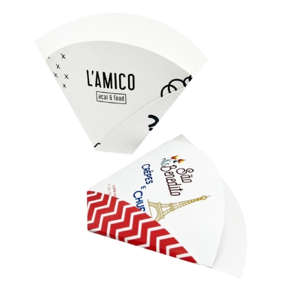Empabalagem Cone para Crepe Antivazamento (16 x 13cm) Personalizado