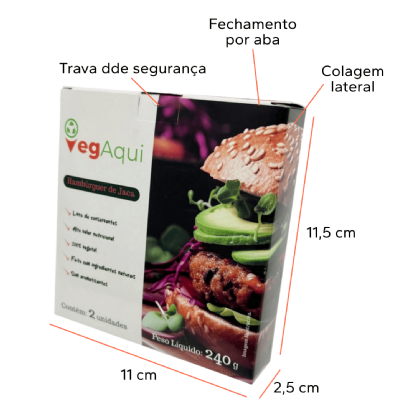 Embalagem Para Refrigeração de Hamburguer (11 x 2,5 x 11,5 cm) Personalizada