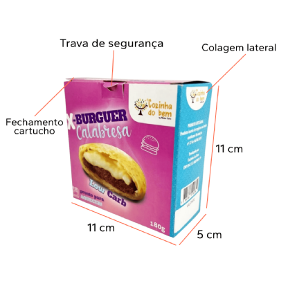 Embalagem Para Refrigeração de Hamburguer (11 x 5 x 11 cm) Personalizada