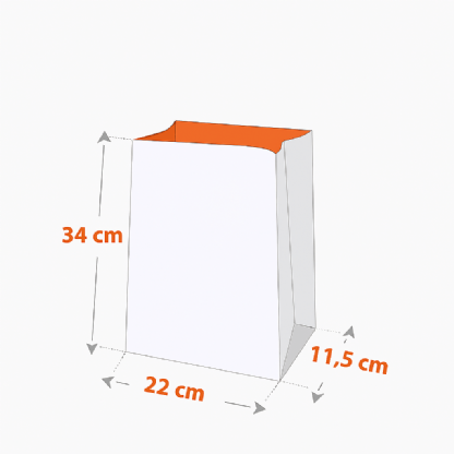 Saco Kraft (22 x 11,5 x 34 cm) Liso - 100 Unidades