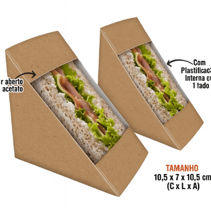 Embalagem Lanche Natural Kraft - 100 Unidades