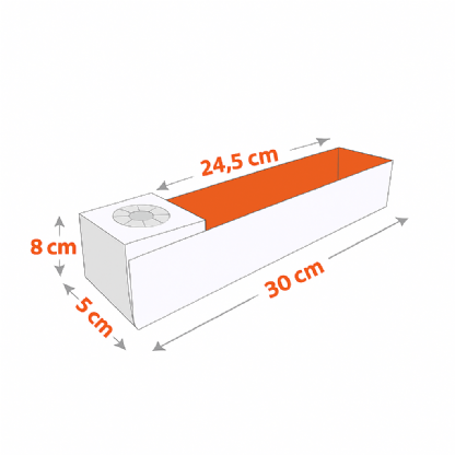 Embalagem c/ porta molho delivery (30 x 5 x 8 cm) Personalizada