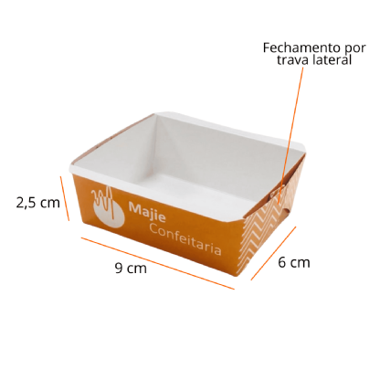Forma Forneável 90gr s/ tampa (9 x 6 x 2,5 cm) Personalizada