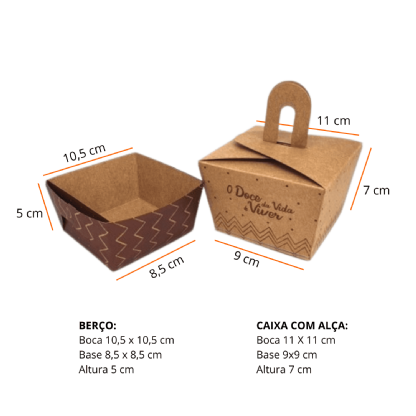 Embalagem Forneável Dolce Box (9 x 9 x 7 cm) Personalizada
