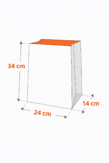 Saco Kraft (24 x 14 x 34 cm) Liso - 100 unidades