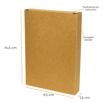 Embalagem Para Barra de Chocolate Kraft Lisa (9,5 x 1,5 x 14,5 cm) - 100 Unidades
