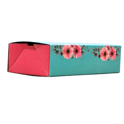 Embalagem Para Brigadeiro, Docinhos Floral Azul (12,3 x 8,3 x 3,5 cm) - 100 unidades