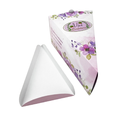 Embalagem Bolo Fatia c/ Berço (16,7 x 10 x 8 cm) Personalizada
