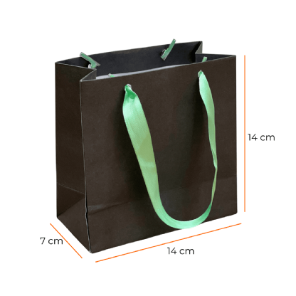 Sacola Offset Preta (14 x 7 x 14 cm) - 50 Unidades