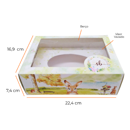 Embalagem Gaveta para Ovo de Páscoa 500gr (22,4 x 16,9 x 7,4cm) Personalizada