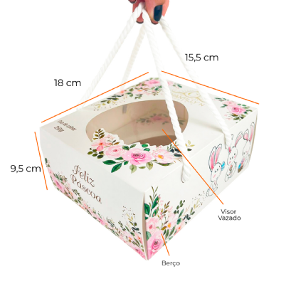 Embalagem Premium para Ovo de Páscoa 250gr (18 x 15,5 x 9,5) Personalizada