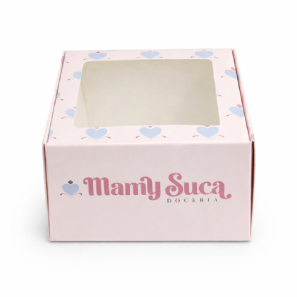 Embalagem Para Doces c/ Visor Vazado (8 x 8 x 5 cm) Personalizado