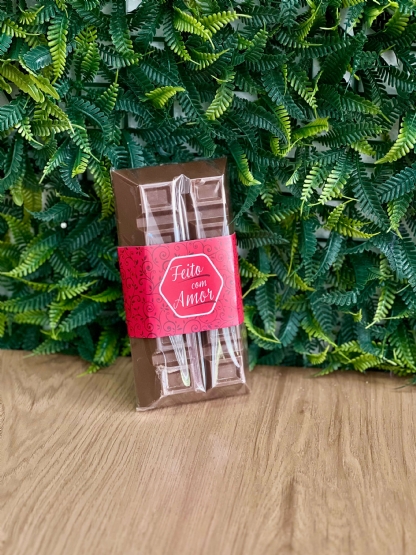 Cinta Barra Para Chocolate Barra (24 x 6 cm) 100 unidades Feito com Amor