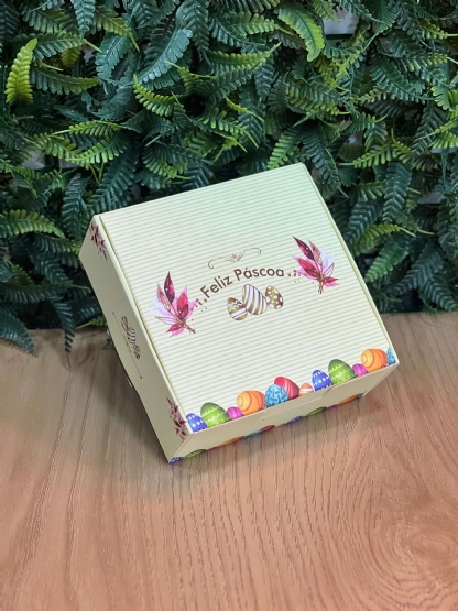 Embalagem para 9 Doces (12 x 12 x 4,5 cm) Páscoa - 100 unidades