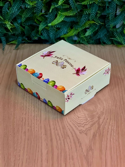 Embalagem para 9 Doces (12 x 12 x 4,5 cm) Páscoa - 100 unidades