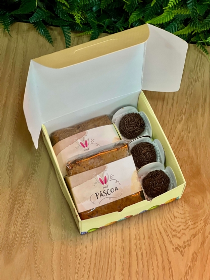 Embalagem para 9 Doces (12 x 12 x 4,5 cm) Páscoa - 100 unidades