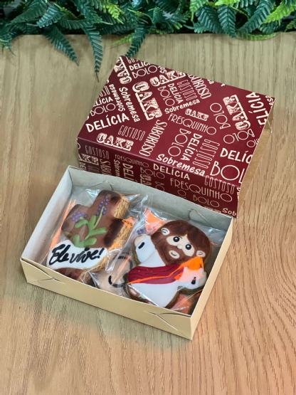 Caixa brigadeiro p/ 4 doces modelo gaveta (9,5 x 6,5 x 2,7 cm) s/ berço - 100 unidades