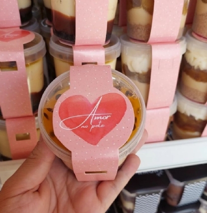 Cinta Para Pote 220ml (32,5 x 5,5 cm) Amor no Pote - 100 Unidades