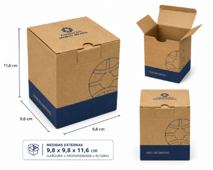 Caixa para vaso empastada (9,8 x 9,8 x 11,6 cm) Personalizada