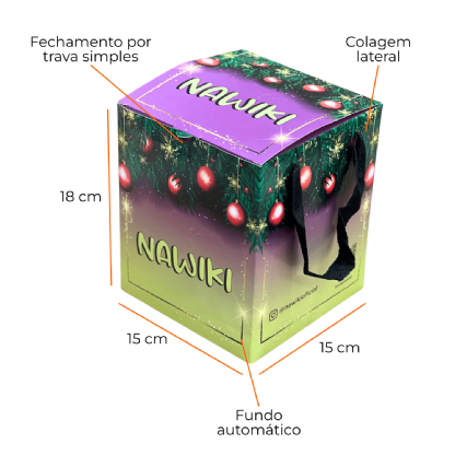 Embalagem para Panetone (15 x 15 x 18 cm) Personalizado