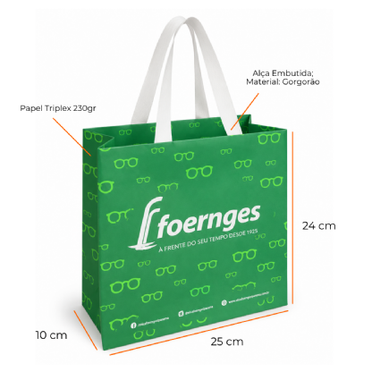 Sacola de Papel Premium P2 (25 x 10 x 24 cm) Personalizada
