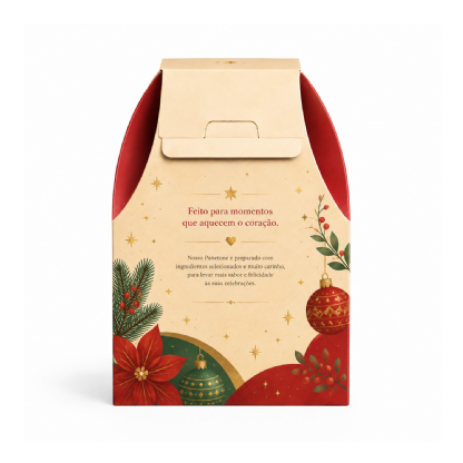 Embalagem para Panetone e Chocotone 500g (15 ,5 x 15,5 x 22,5 cm) Personalizado